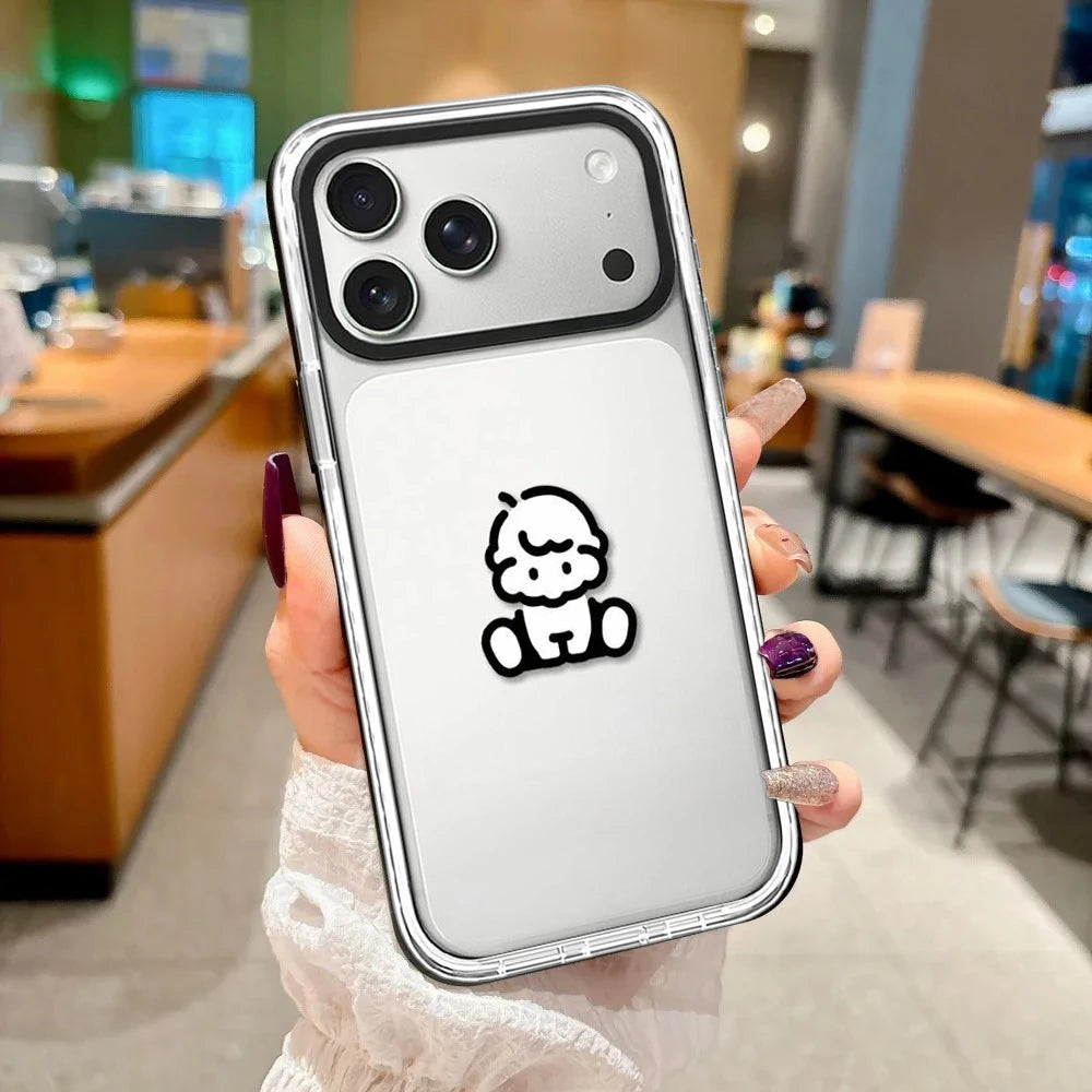 6090674 White Border Magnetic Phone Case Cover for IPhone 13 14 15 16 17 18 Pro Max Case Quake