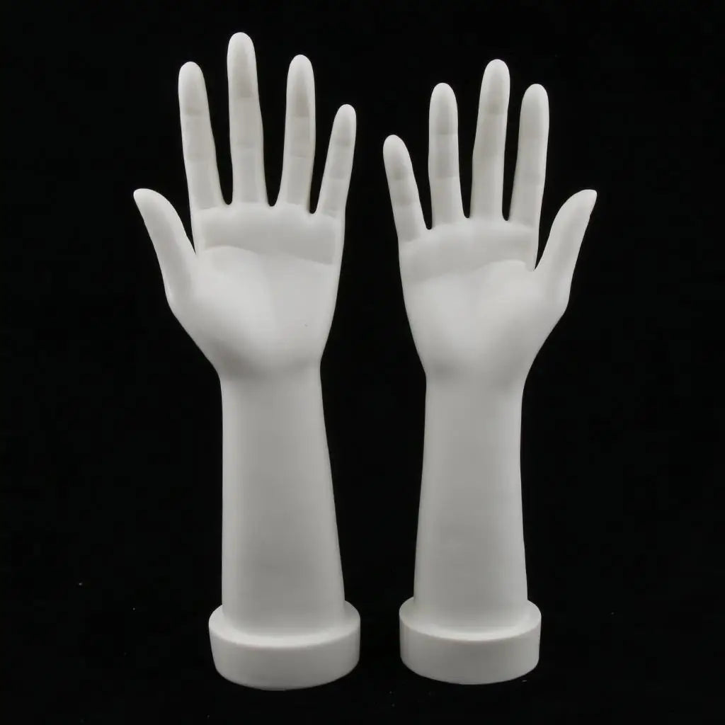 Women’s Hand Display Mannequin Pair Stable Base White Plastic for Bracelets Rings Watches Boutique Quake