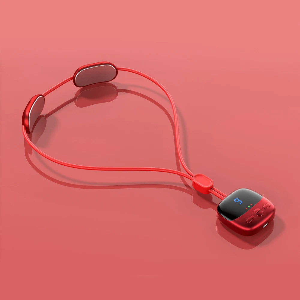 Mini Hanging Neck Massager EMS Muscle Massager Portable Hot Compress Neck and Cervical Spine Massager SPA Relaxation Treatment Quake neck massager-A