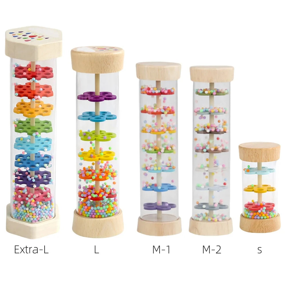 Wooden Rain Stick,Wooden Rain Sound Tube Instrument Rain Maker Musical Instrument Music Shaker Toy Hearing Enlightenment Toys Quake