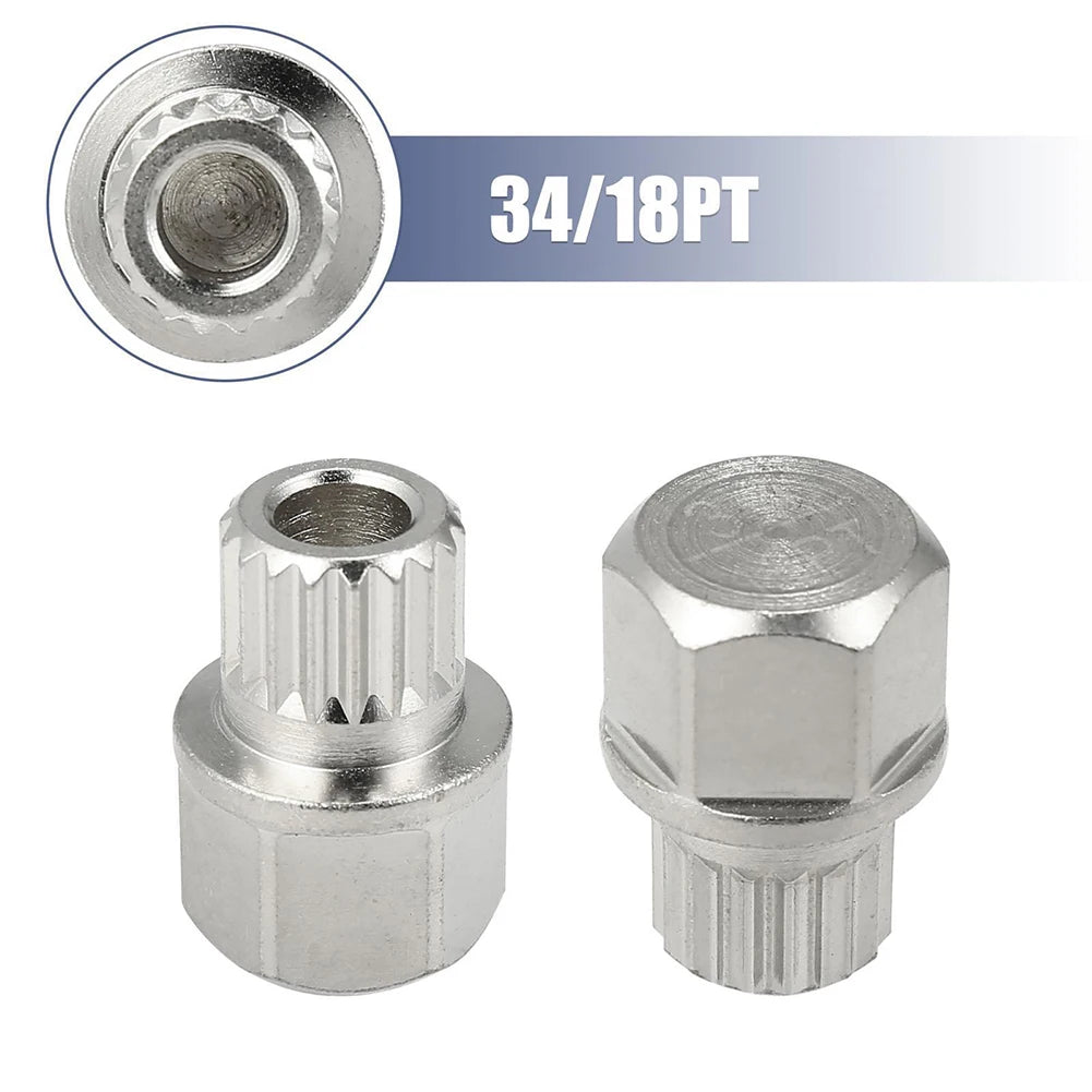 Removal Tool Wheel Lock Lug Nut Hollow Lug Nut Screw Removal Key Silver Tone Steel Wheel Lock 20 X 28mm 34/18PT Quake A