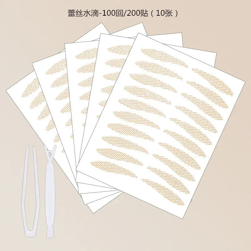 72-240pair Gauze Lace Mesh Olive-shaped Eyelid Paste-shaped Invisible Natural Double Fold Eyelid Shadow Tape Sticker Beauty Tool Quake lssd 100pairs