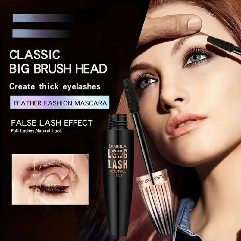 Waterproof 4D Mascara Thick Long Smudge-proof Plump Encrypted Long-lasting Curling Large Eye Makeup Makeup Tools Quake