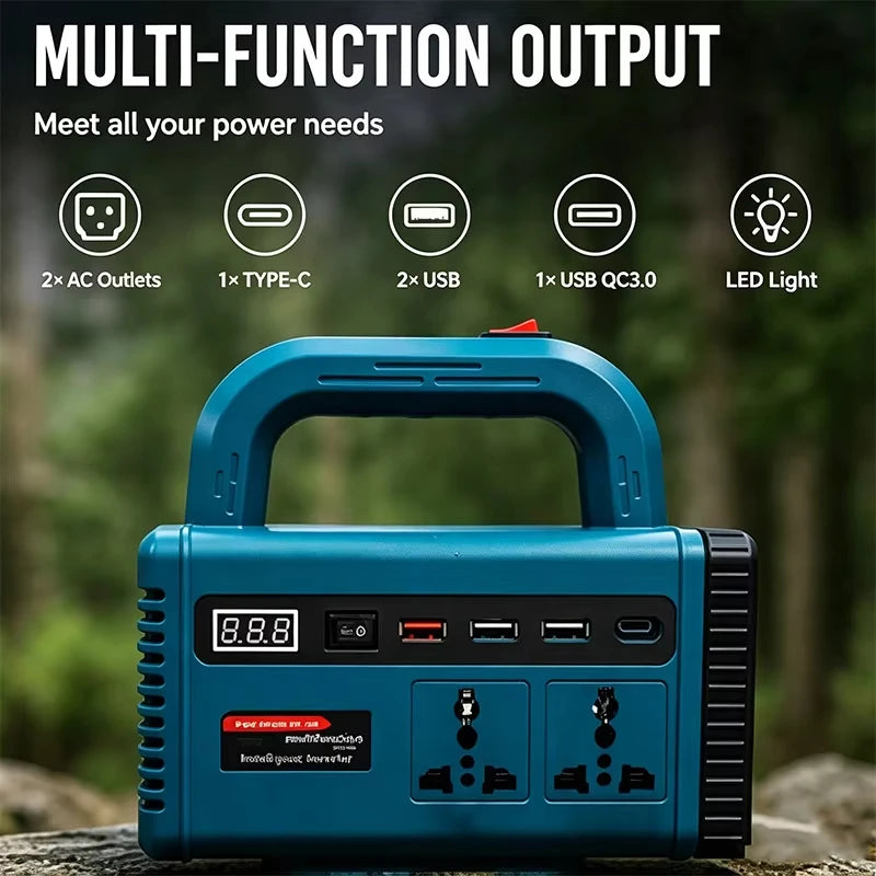 Lithium Battery Portable Inverter Power Station Multi-Function Handheld Generator Light Emergency Backup Power （without battery） Quake