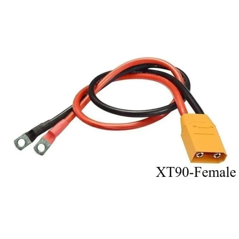 XT90 Plug to M6/8/10 Lug Terminal 10AWG Silicone Copper Wire High Amp Power Adapter Cable for RC FPV Drone Battery Power Supply Quake XT90-Female M8 1.5M