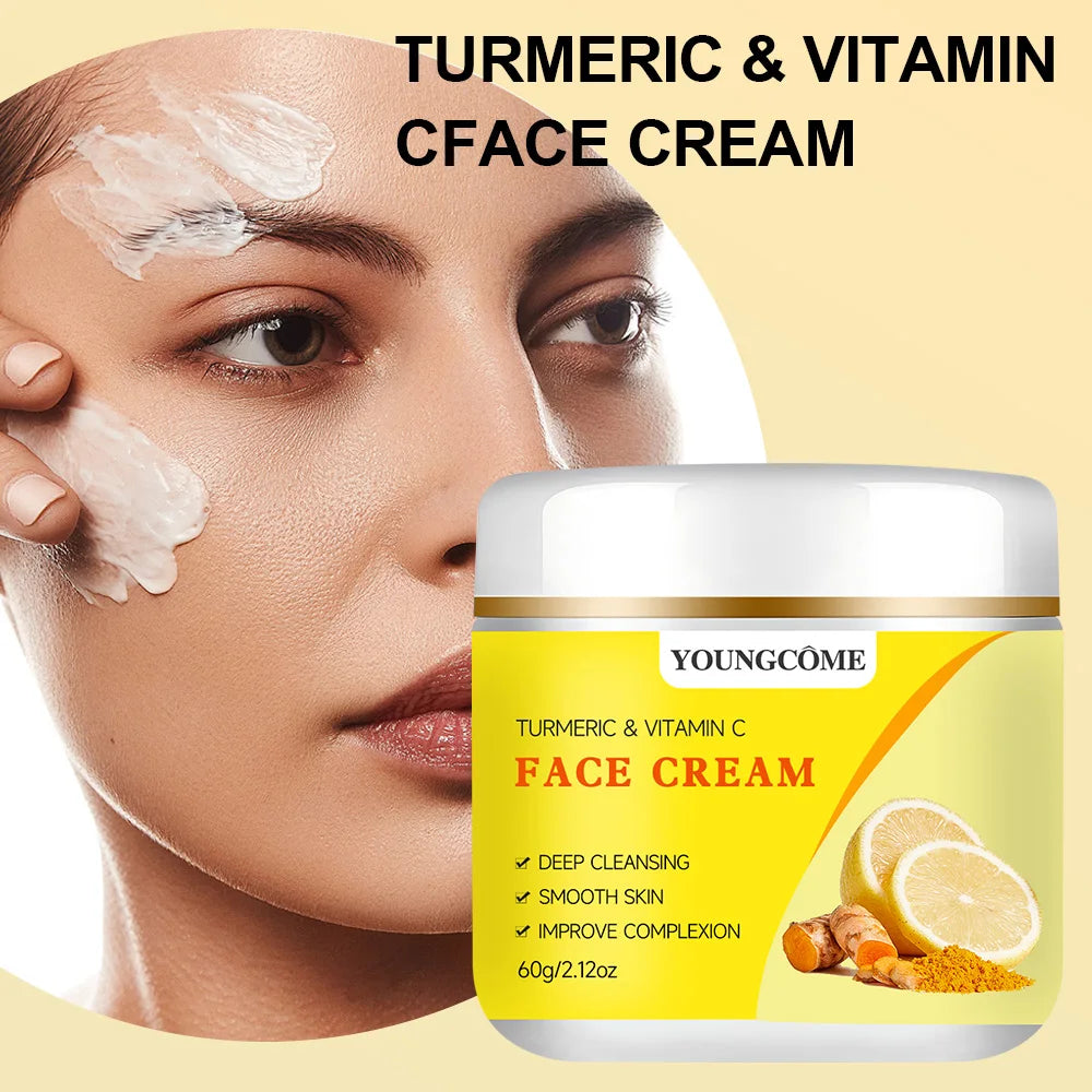 YOUNGCOME Turmeric+Vitamin C Moisturizing&Firming face cream，Skin feels，Skin looks visiblyyounger，Repairs dry skin Quake