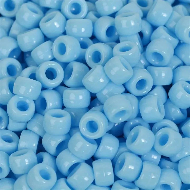 100pcs Colorful Hair Braiding Beads Acrylic Big Hole Beads Pony Hair Beads Jewelry Making Bracelet Necklace Styling Accessories Quake 1