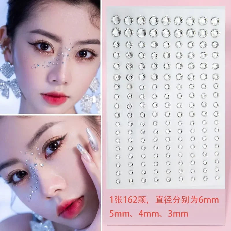 Eye Tear Makeup Teardrop Diamonds Rhinestone Stickers Self Adhesive Face Decoration for Women DIY Party Temporary Tattoo Sticker Quake NO.1