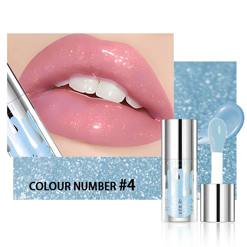 Pearlescent Color-Changing Lip Gloss,Natural Shining EffectLong-Lasting Moisturizing and Hydrating Lip Plumping Mirror Lip Glaze Quake 04