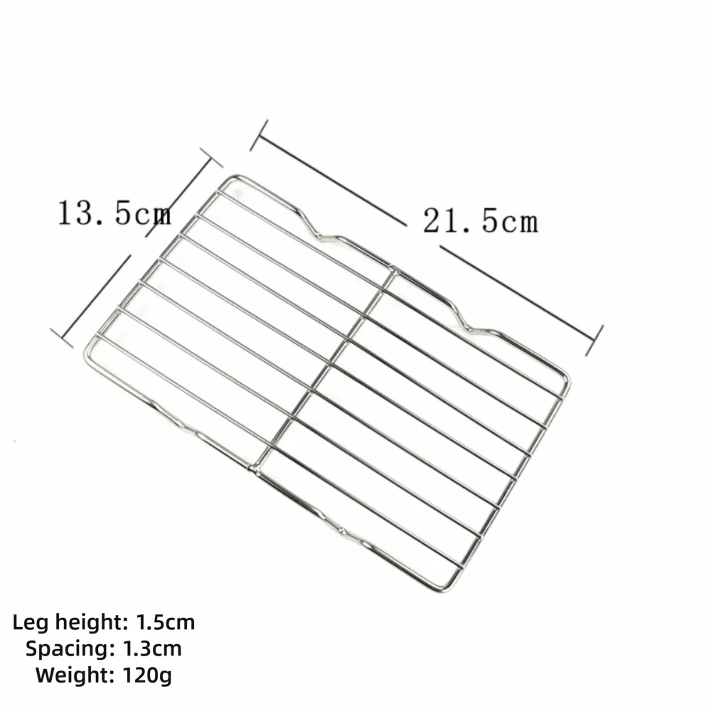 New Stainless Steel Cooling Rack Non-stick Silver Baking Tray Grill Plate Quake 21.5x13.5cm