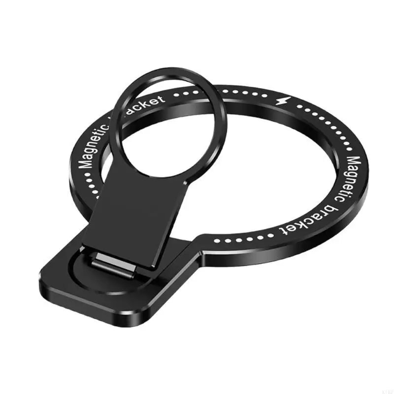 Thin Portable Foldable Phone Holder 360 Rotation Aluminum Phone Stand Simple Installation for Magnetic Devices K1KF Quake Black China Mainland