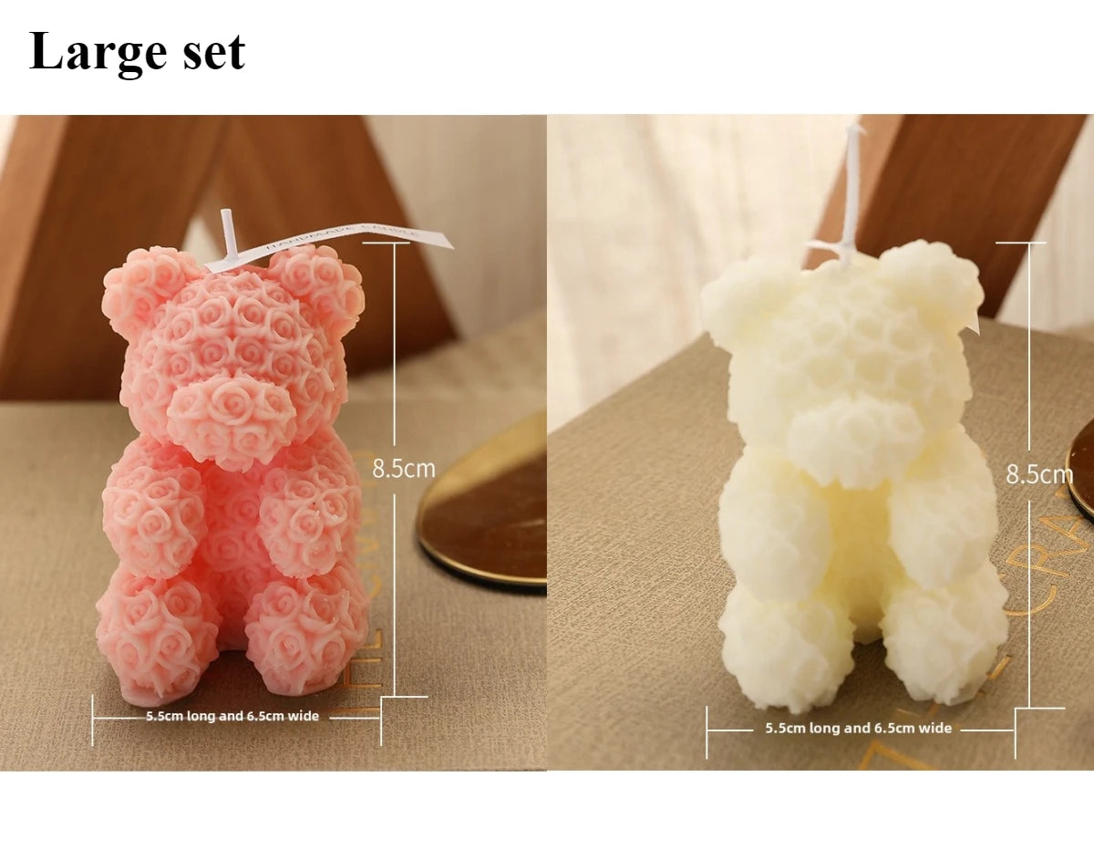 Rose Bear Home Fragrance Premium Atmosphere Birthday Gift Aromatherapy Candles Quake Large set