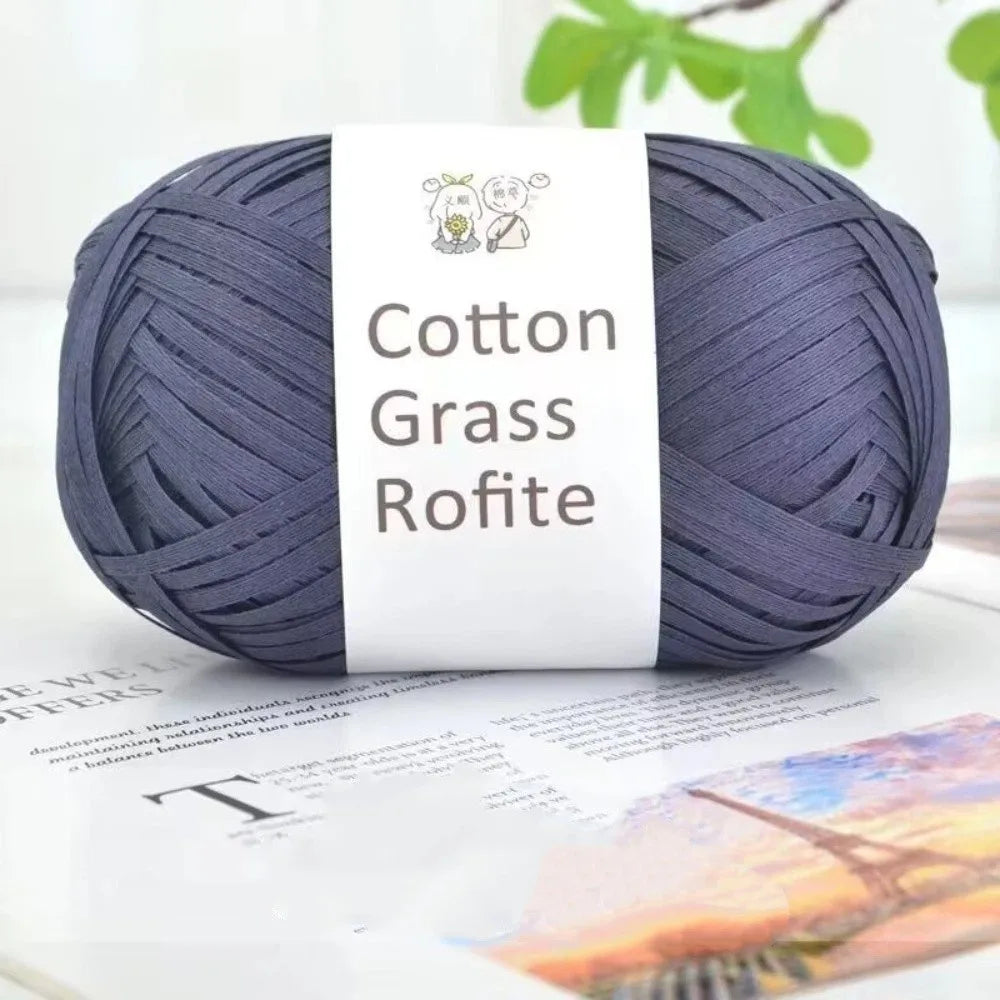 New Multicolour Rafia Yarn DIY Hand-Knitted Crocheting Paper Threads Gift Wrapping Rope Knitting Quake Dark Blue