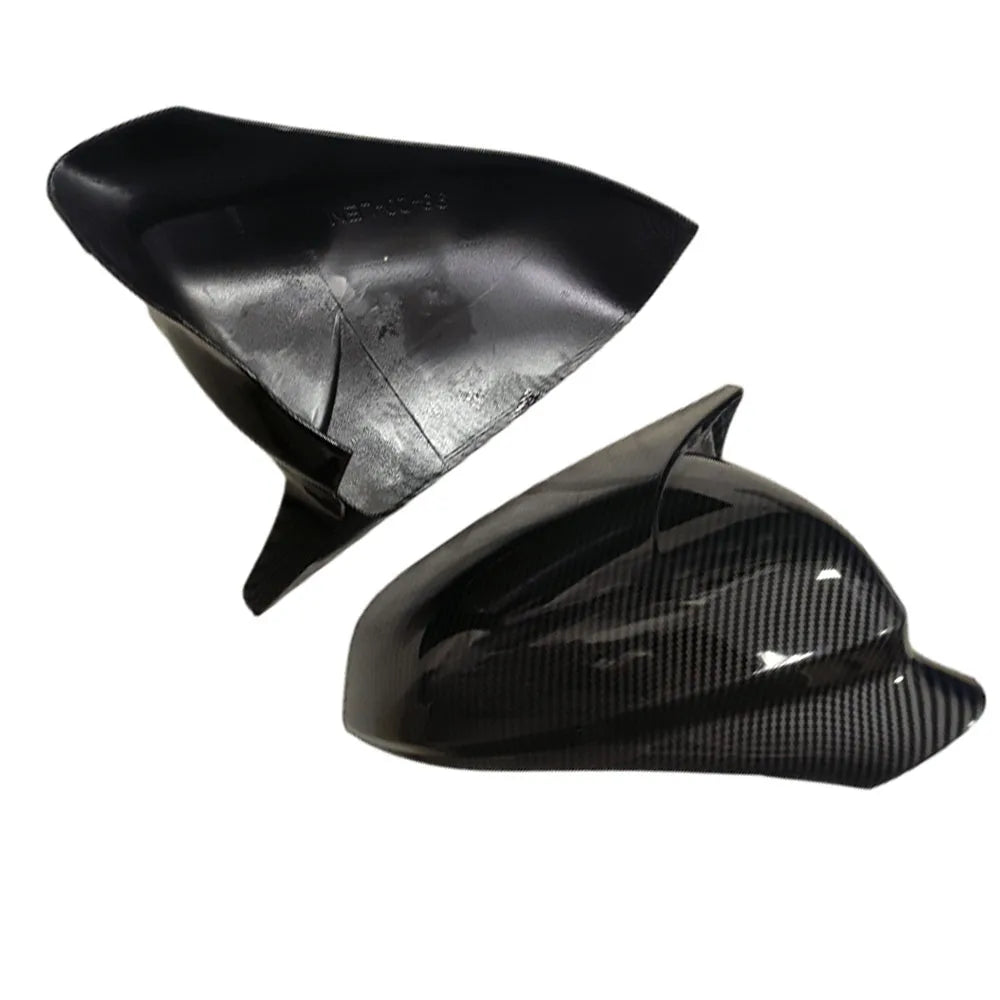 Self-Adhesive Stick On Horn Style Side Mirror Cover Trim For Seat Leon MK4 Cupra Formentor 2020-2024 Gloss Black Pair Quake