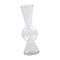 Modern Glass Flower Vase Holder Flower Pot Ornaments for Living Room Tabletop Centerpieces Dining Table Kitchen Decor Quake Clear