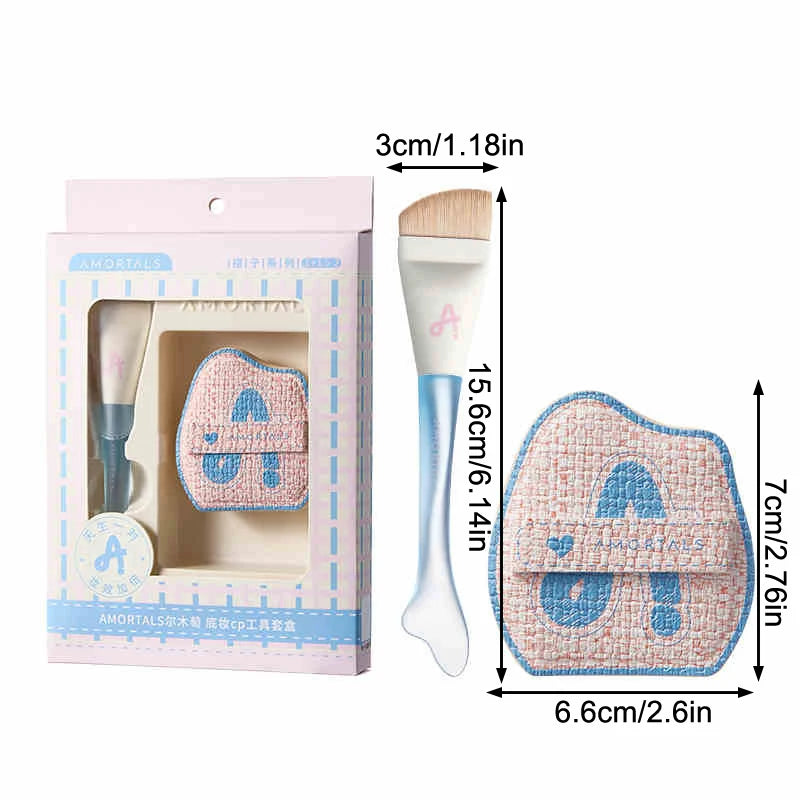 Makeup Ultra-Thin Brush Set Foundation Brush With Traceless Sponge Powder Soft Puff Angled Head Makeup Brush Beauty Tool Quake