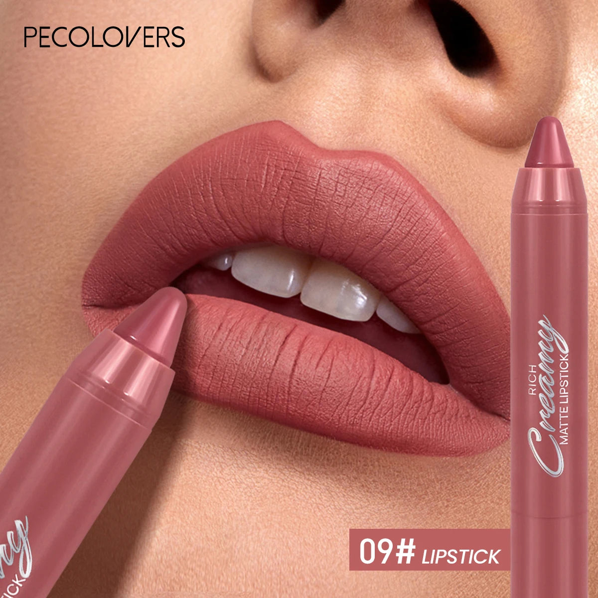 Multiple Colors Matte Lip Liner, Use As Lip Liner and Lipstick, Easy To Accurately Apply, Waterproof Long-lasting Non-stick Quake 09