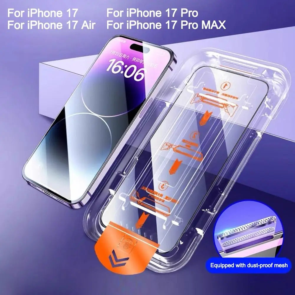 9H Hardness Tempered Film Dust-free High Definition Glass Films Scratch Resistant Phone Protector for iPhone 17/Air/Pro/Pro MAX Quake