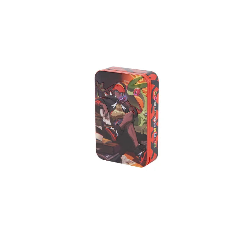Official Pkm Trainer Series Metal Tin Box 7 Character Designs Marnie Raihan More Collectible Card Storage Box Gift for Kids Fans Quake qbn