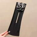 Hair Bun Maker Big Camellia Flower Flexible Donut Bun Lazy Curler Clips French Twist Hair Tie Hair Styling Accessories Quake Grey