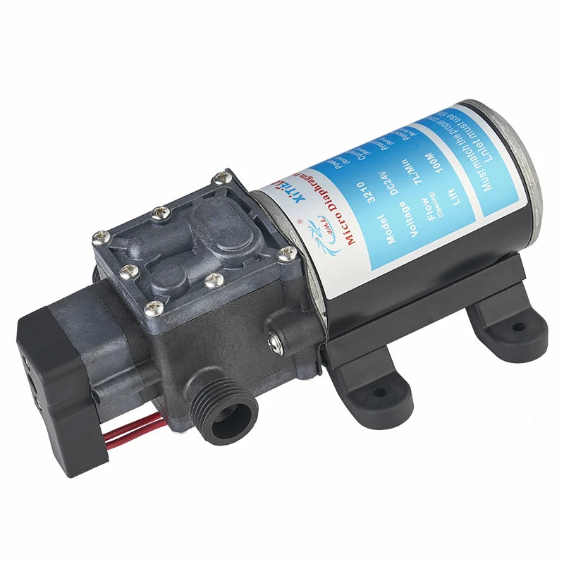 24V 80W Small Electric Spray Pump Automatic Pressure Control Car Wash Diaphragm Pump, Used for Water Pressure Boosting Quake