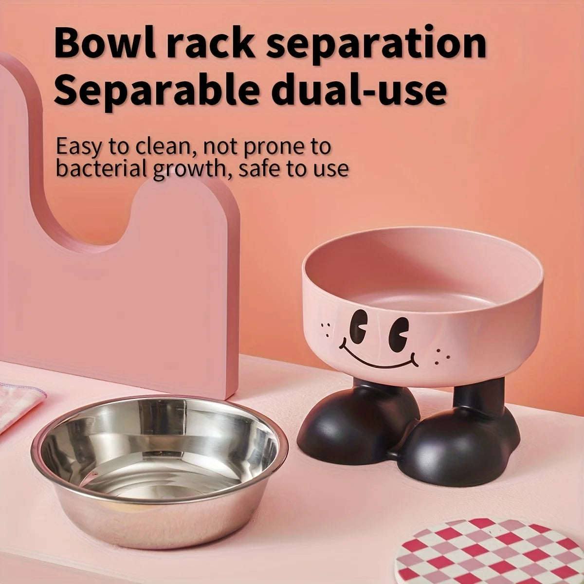 Elevated Dog Cat Bowl Stainless steel Food Water Bowls Raised No Spill Pet Feeder bowl for Puppy Small Medium Large Dogs Cats Quake