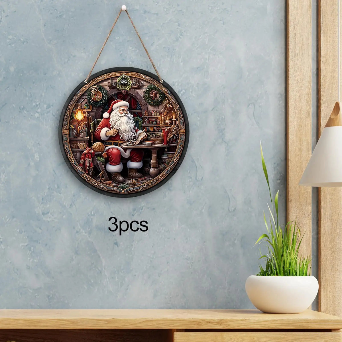 3x Christmas Ornaments for Tree Living Room Ornament Gift Celebrations Indoor Outdoor Farmhouse Mom Dad Santa Claus Ornaments Quake