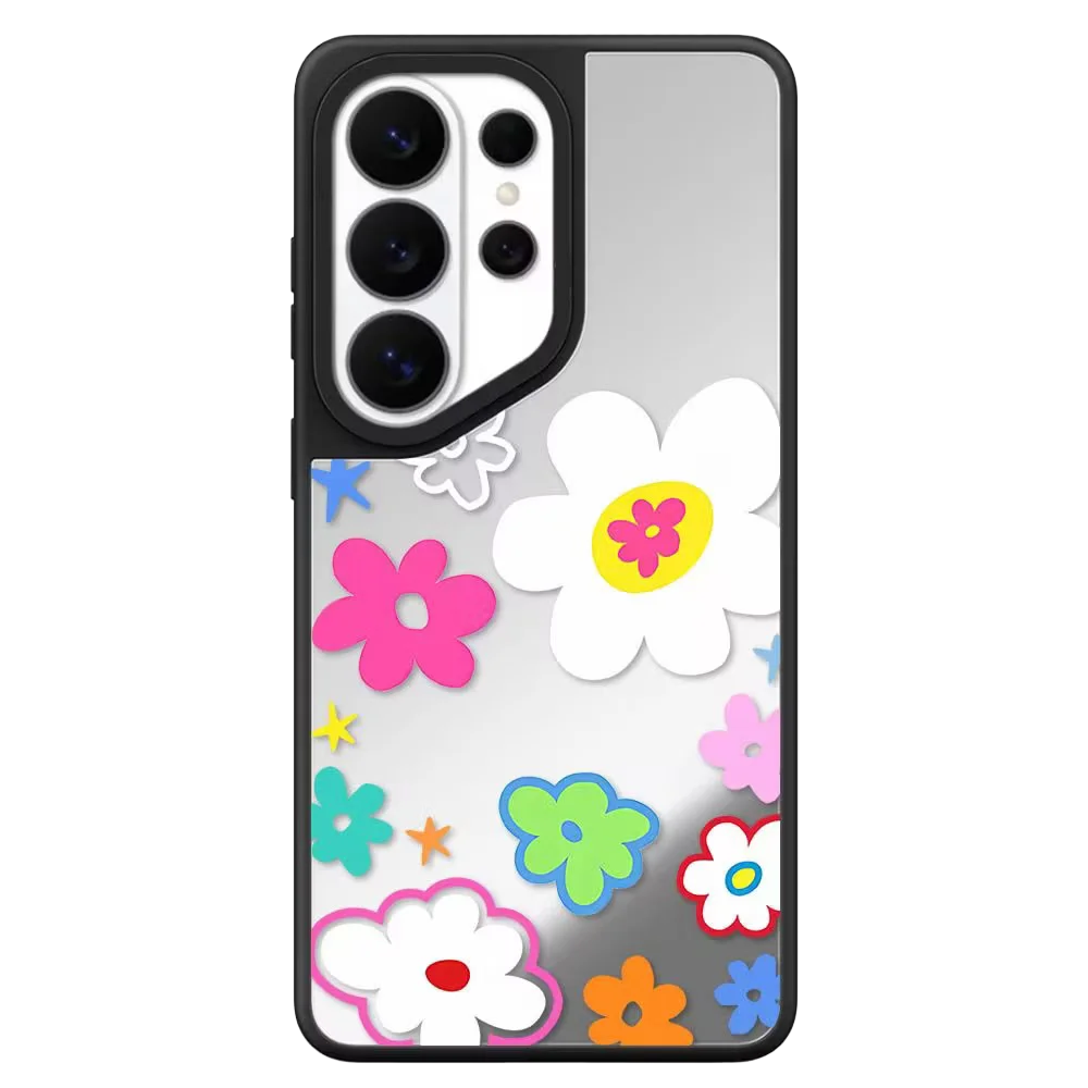 Star Love Shape Spark Mirror Surface Magnetic Phone Cover for Samsung Galaxy S23 S24 S25 S26 Ultra S26+ Plus Case Quake no magsafe 3 for Galaxy S24