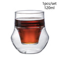 YWDL New Creative Double-layer Glass Cup Espresso Coffee Cup Anti-scalding Milk Party Brandy Wine Teacup Mug 120/250/335ml Quake 120ml 120ml-335ml