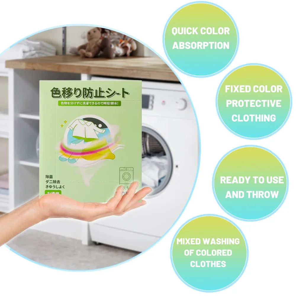 Anti-Dyeing Laundry Tablets Color Absorption Sheet Washing Machine Cleaning Clothing Supplies Anti-Cross Color Laundry Sheets Quake