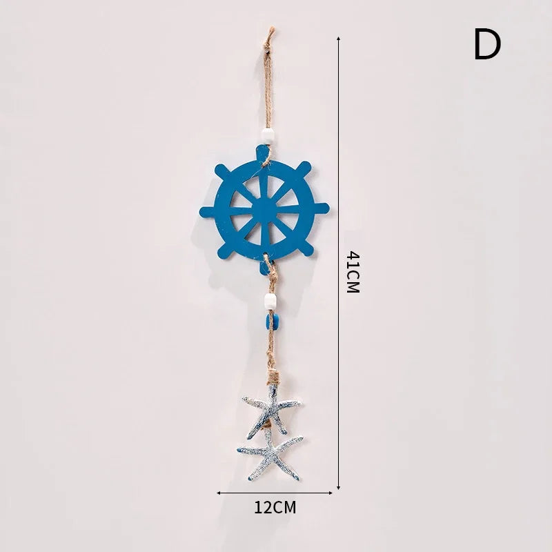 Mediterranean Style Decorative Pendant Home Background Wall Mounted Lighthouse Sailboat Wooden Crafts Quake D