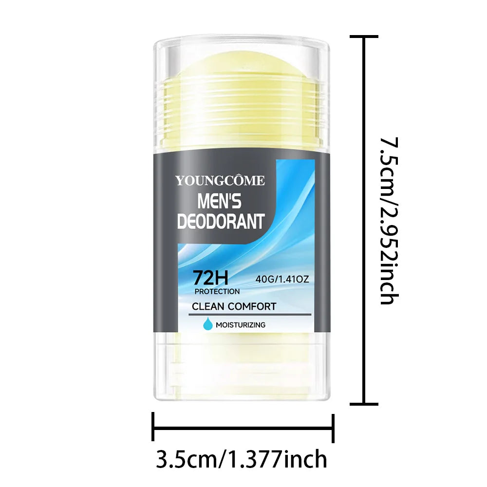 Men's 72H Deodorant Stick Anti Sweating Keep Drying Lasting Fragrance Remove Armpit Odor Underarm Refresh Sticks Fade Body Odor Quake 40G