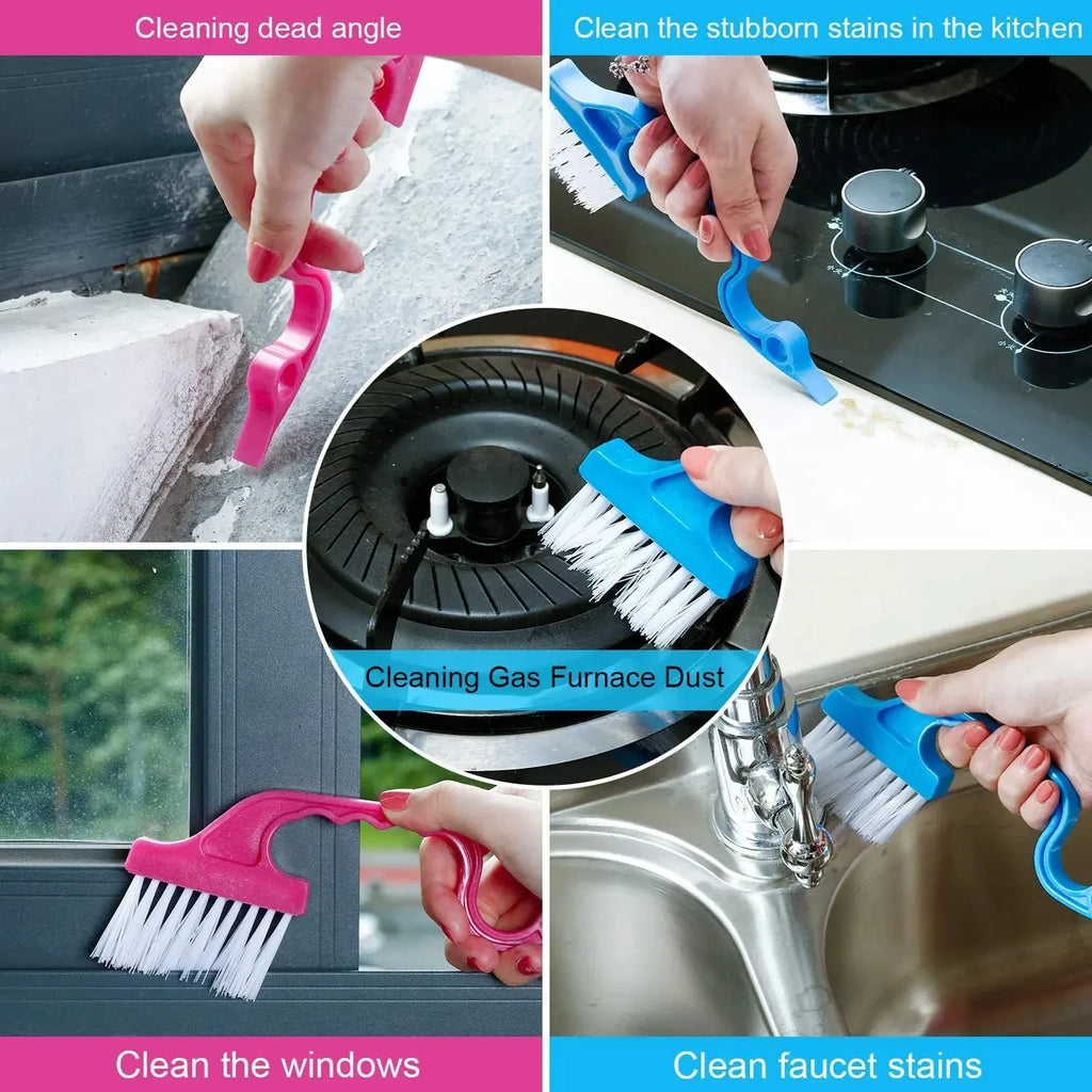 2-in-1 Windows Gap Cleaning Brush & Flat Shovel, Household Cleaning Tool for Kitchen, Bathroom, Toilet Quake