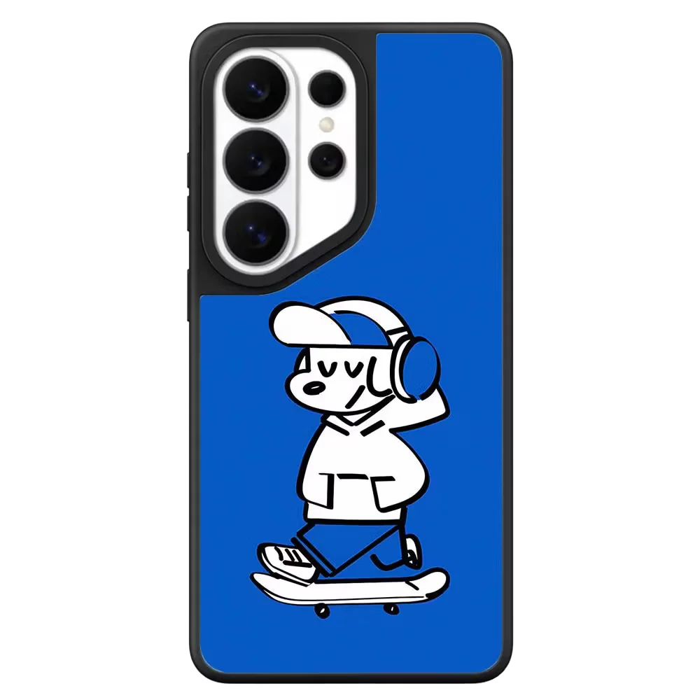 Blue Background New York Dog Mirror Surface Magnetic Phone Cover for Samsung Galaxy S23 S24 S25 S26 Ultra S26+ Plus Case Quake