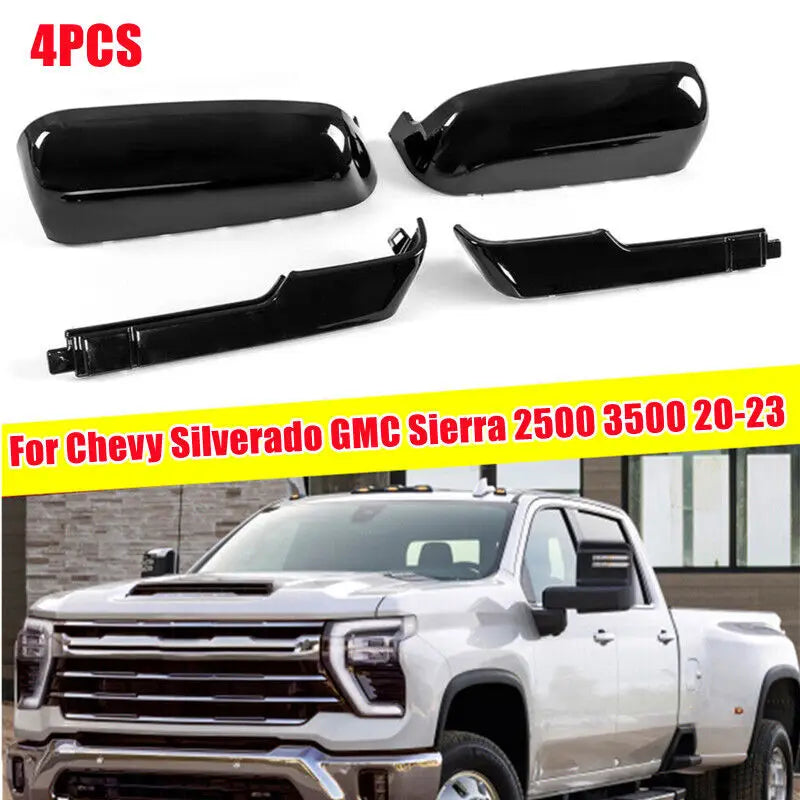 For Chevy Silverado GMC Sierra 2500 3500 2020-2023 Car Rearview Side Mirror Cover Wing Cap Exterior Door Rear View Case Trim Quake