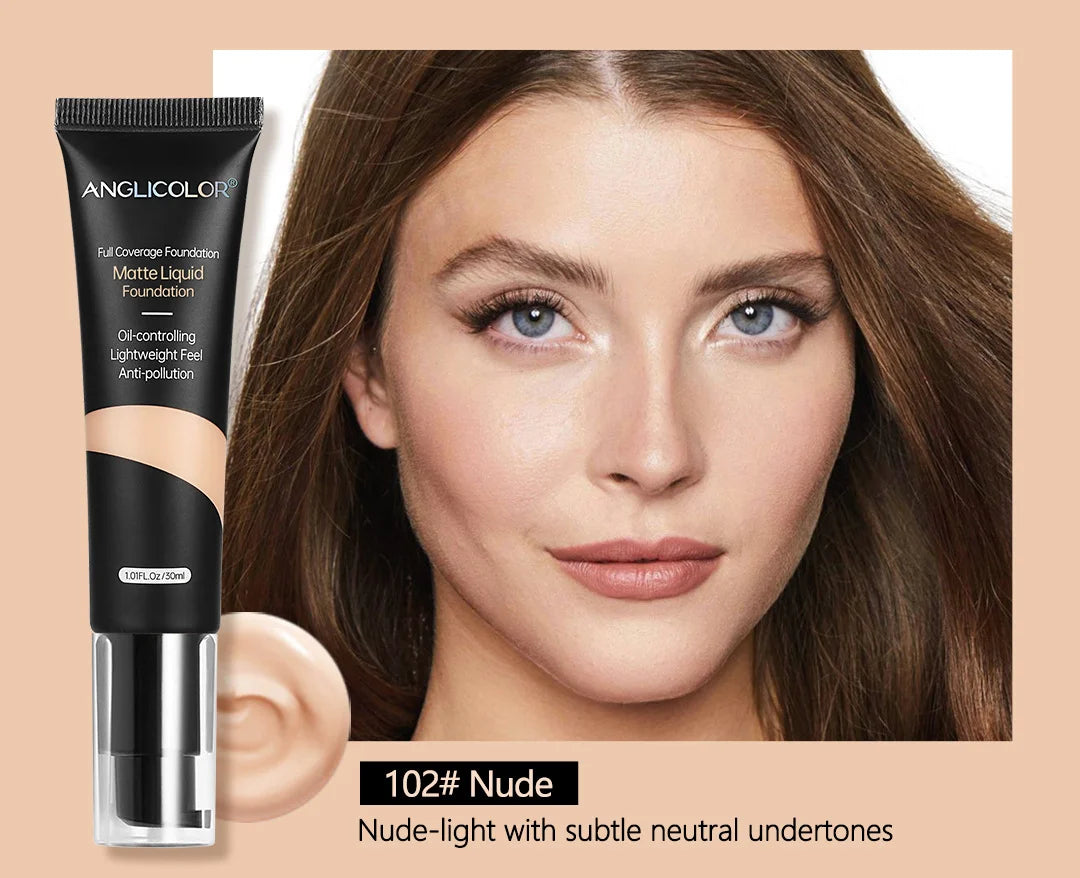 5 Colors Long-Lasting Liquid Concealer for Face and Eyes Concealer for Freckles,Acne Marks,Dark Circles,Moisturizing Foundation Quake 102Nude