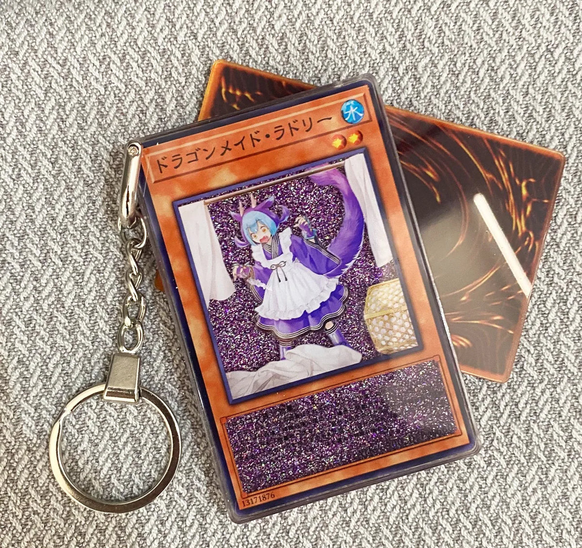 Hot Yu-Gi-Oh! Stardust Dragon Blue-Eyes White Dragon Mind Crush Sand Keychain Glitter Flow Motion Card Holder Collectible Gift Quake sku13