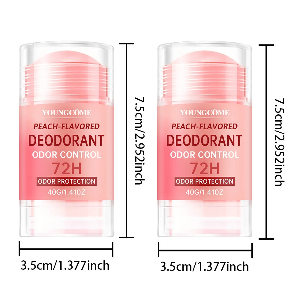 Women's Peach Vanilla Deodorant Lotion Multiple Fruits Perfume Remove Armpit Odor Underarm Atmosphere Long Lasting Fragrance Quake 2pcs