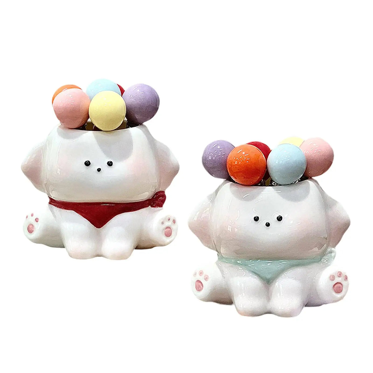 Food Pick Ceramic Puppy Fruit Fork Jar Dessert Fork Set for Fruits Snacks and Stylish Table Decor Quake