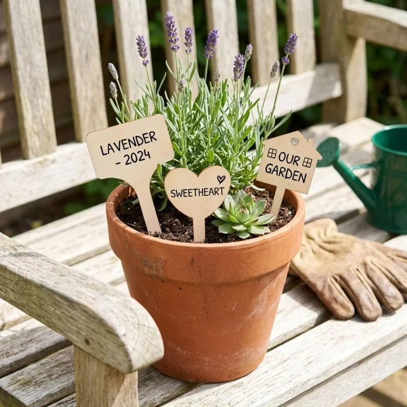 50/5PCS Wooden Plant Blank Labels Eco-Friendly Writable Sign Tags Garden Plant Markers for Seed Potted Herbs Flowers Vegetables Quake