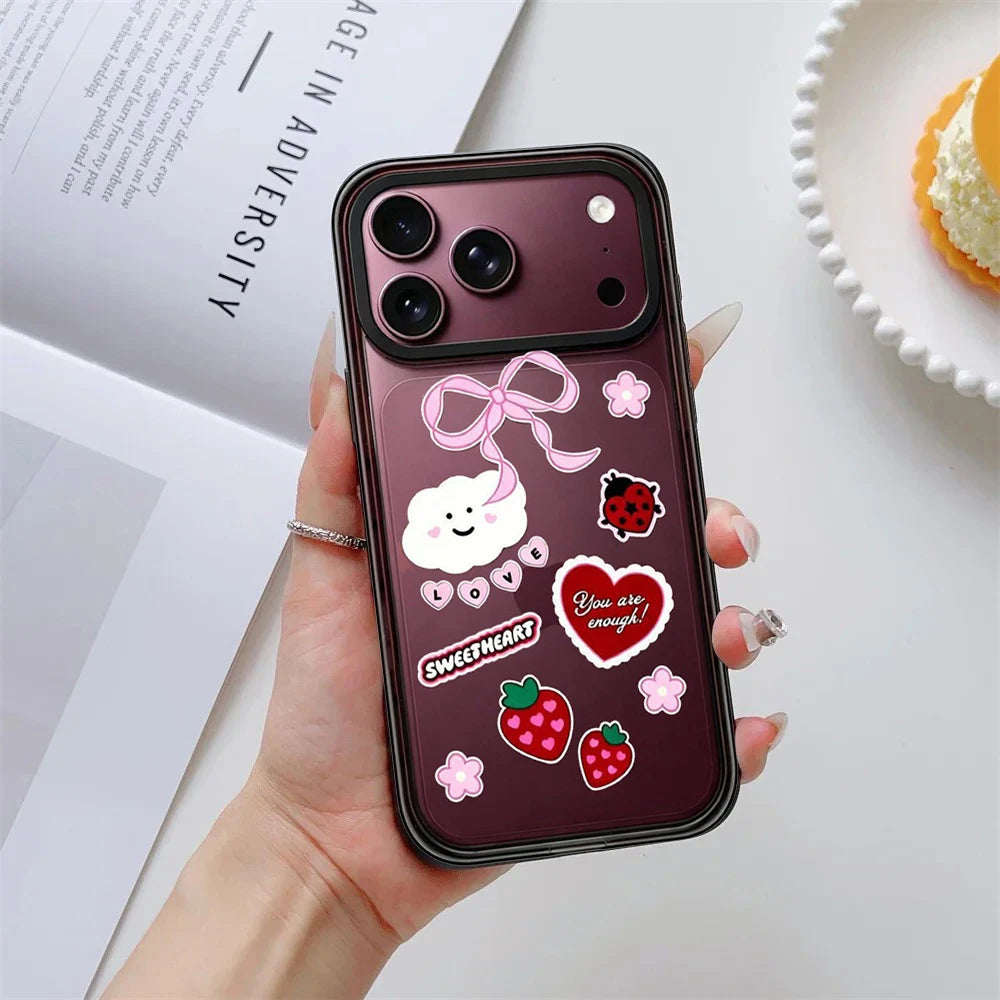 Deserve Love Pattern Impact Black Border Magnetic Case: Compatible with IPhone 18 17 16 15 14 13 Pro Max 18Pro Quake