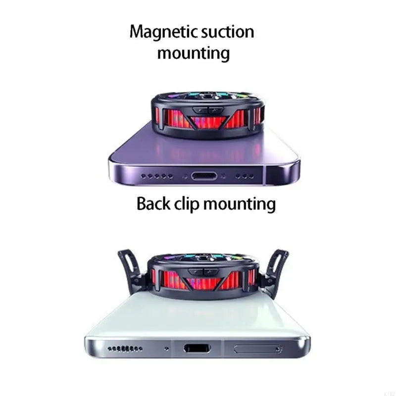 Semiconductor Heat Sink Phone Cooling Fan with Light Temperature Display Cooling Heatsink 4 Gear Adjustable K1KF Quake