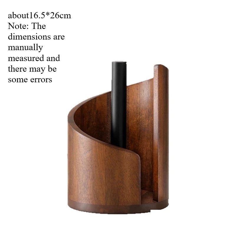 Wooden Paper Towel Holder Countertop Kitchen Roll Paper Storage Stand Desktop Tissue Organizer for Home Dining Room Decor Quake A