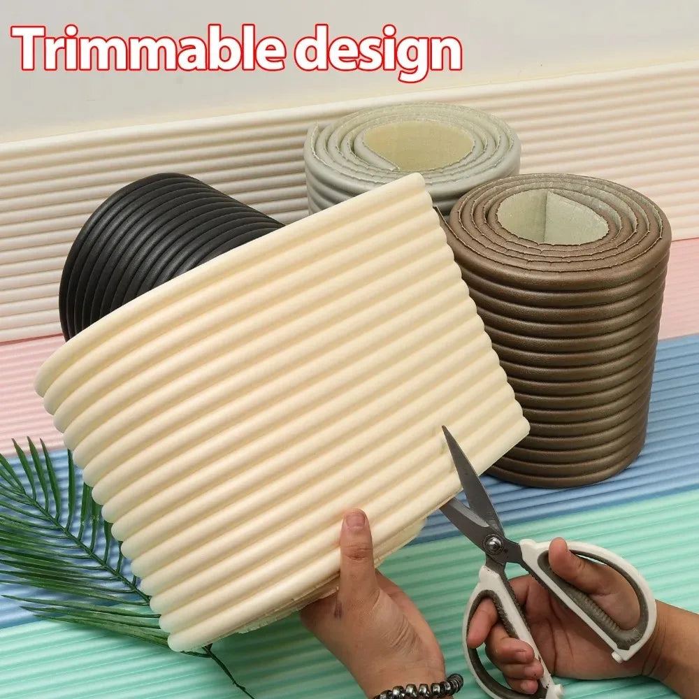 Upgraded W Shaped Anti Collision Strip XPE Foam 3D Wall Decal Protector Baby Safety Soft Padding for Furniture Doors Home Decor Quake