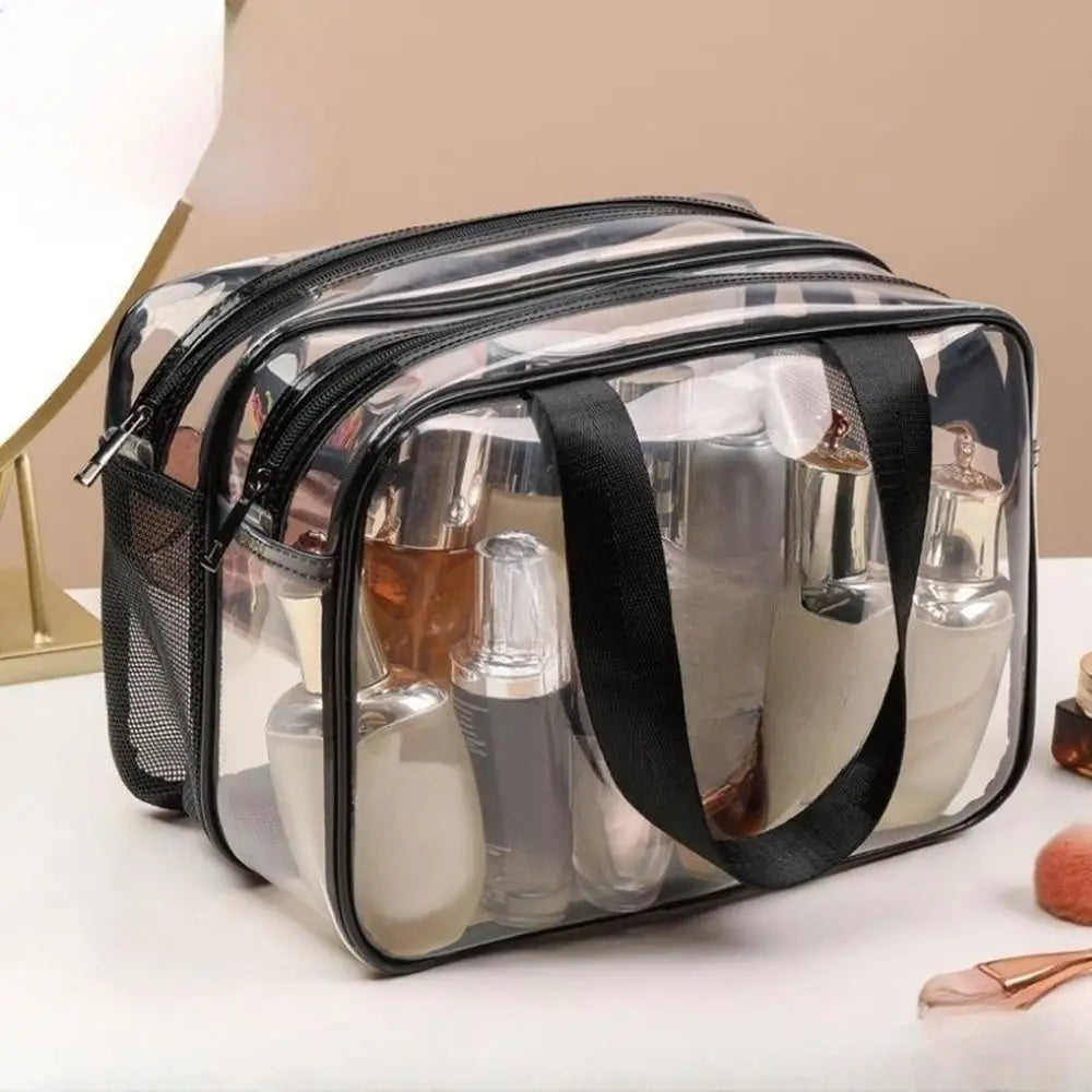 Multifunction Transparent Cosmetic Bag PVC Dry and Wet Separation Makeup Bag Waterproof Large Capacity Travel Toiletry Bag Quake