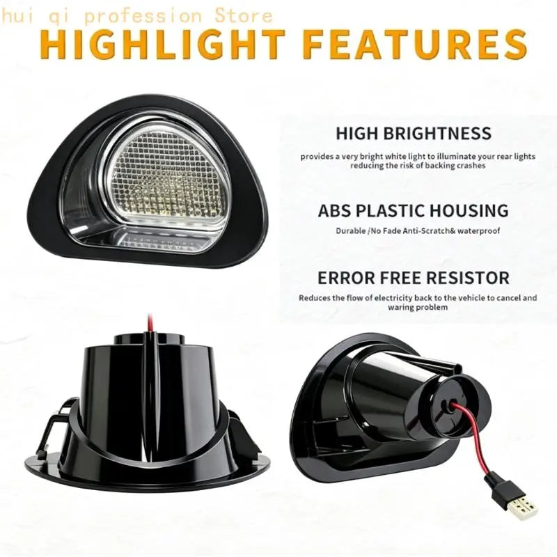 Upgrades Rear License Plate Light Assembly with ABS Housing for Plate Lighting H8WE Quake