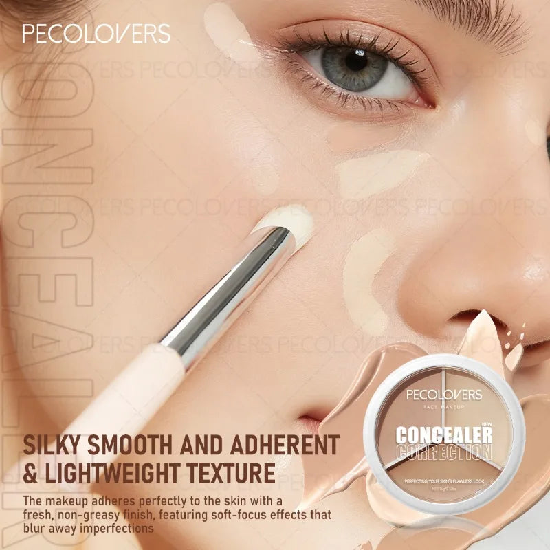 1PC Three-color Facial Concealer, Covering Facial Blemishes and Spots, Waterproof and Sweatproof, Facial Cosmetics Quake