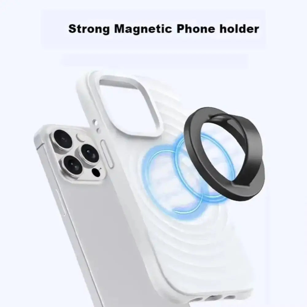 For Magsafe Magnetic Phone Back Grip Anti-fall Metal Plate Ring Finger Ring Holder Creative Strong Adsorption Phone Mount Quake