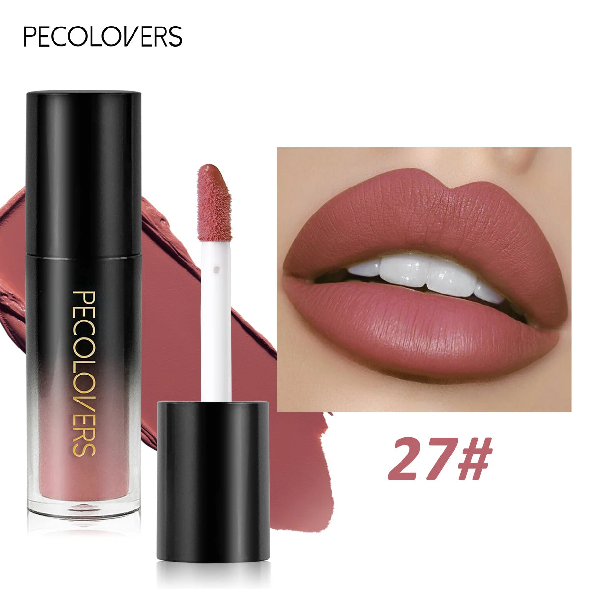 Multiple Colors Matte Velvet Lip Gloss, Waterproof Long-lasting Non-stick Cup,smooth Lipstick To Apply High Color Rendering Quake 27