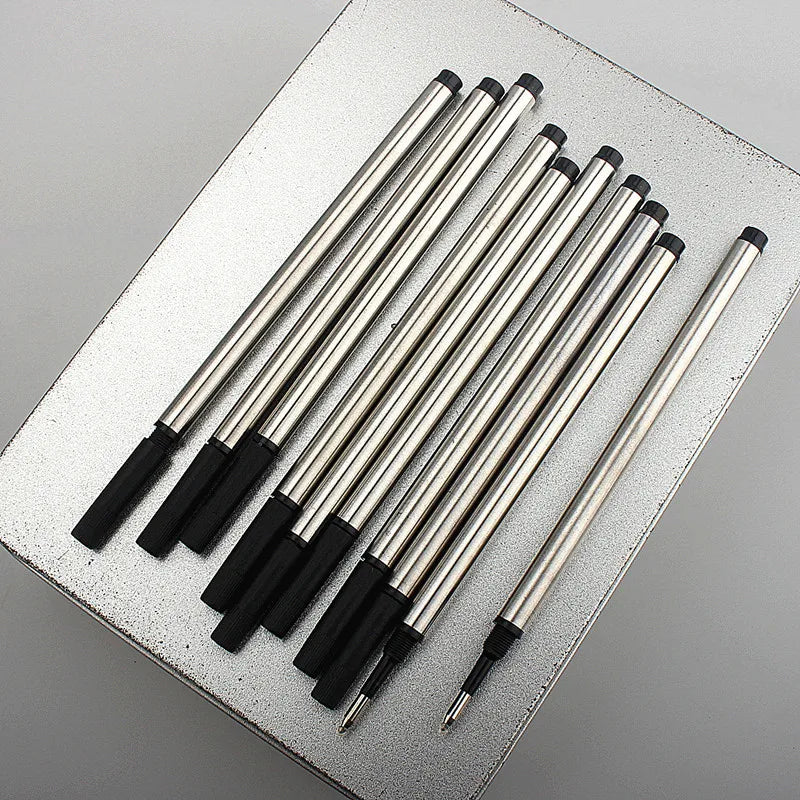 JINHAO 10/PCS Metal Spiral Mouth Refills 0.7mm Roller Ballpoint Pen Business Ball Pen Refills Office School Supply Stationery Quake 10 PCS Black